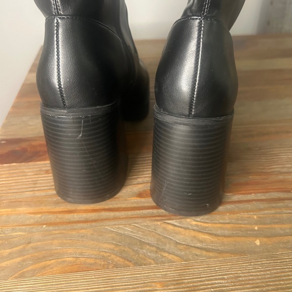 Mix No. 6 Platform Ankle‎ Boots Chunky Heel Black Side Zip Size 8M - Picture 6 of 10